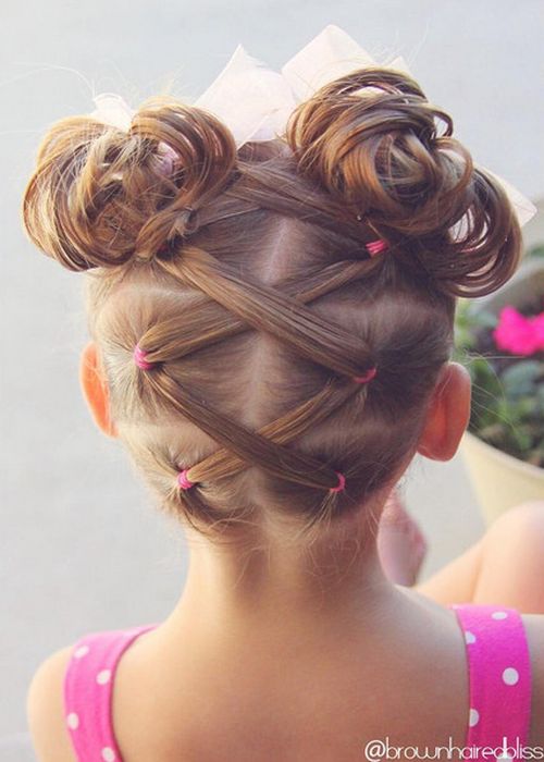 laced pigtails and double buns