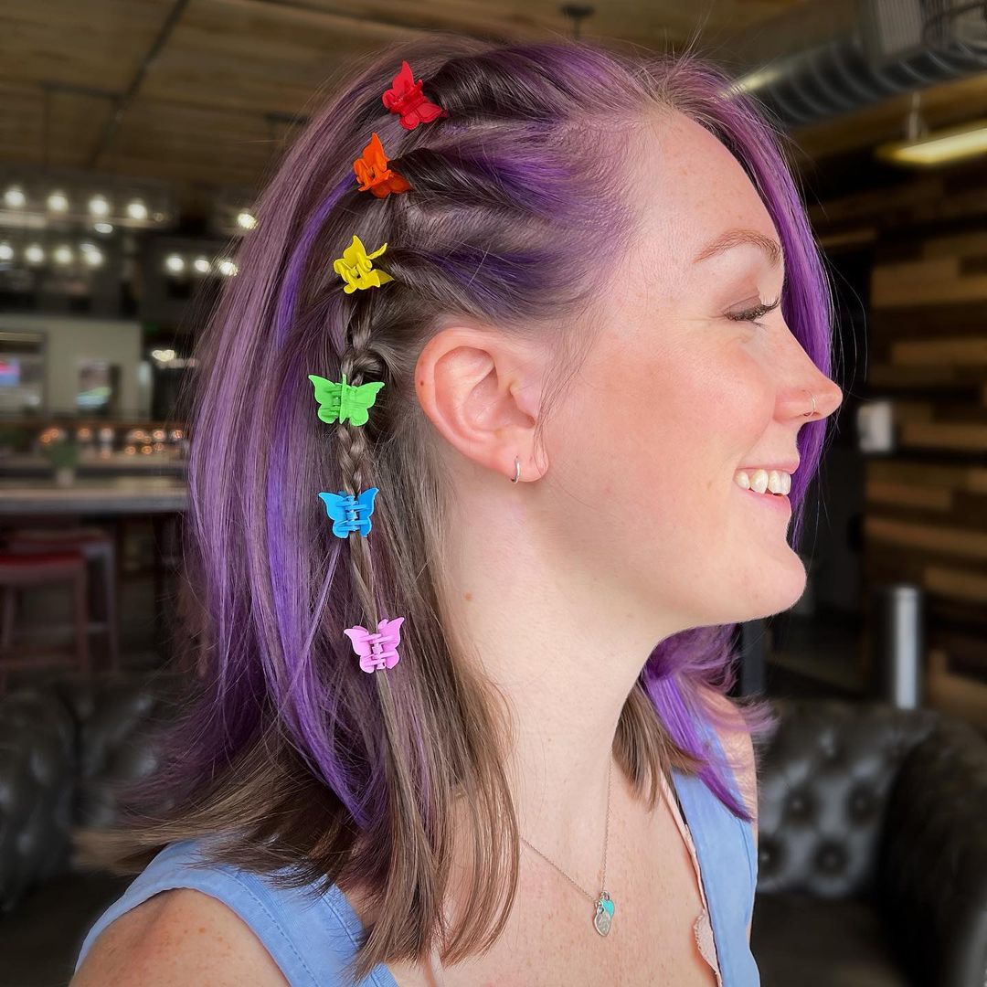 90s Hairstyle with Butterfly Clips