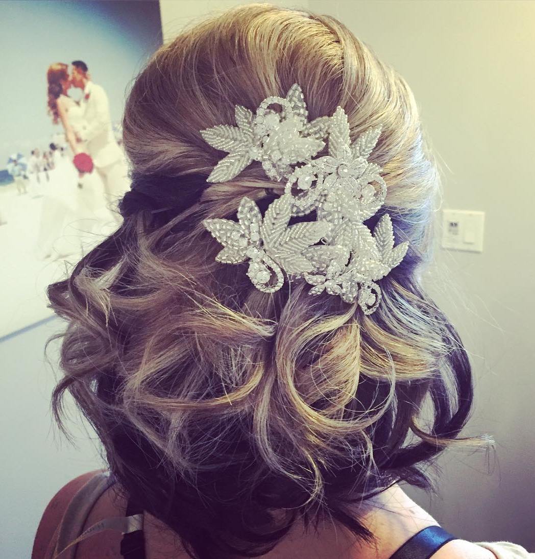 Half Up Curly Wedding Hairstyle