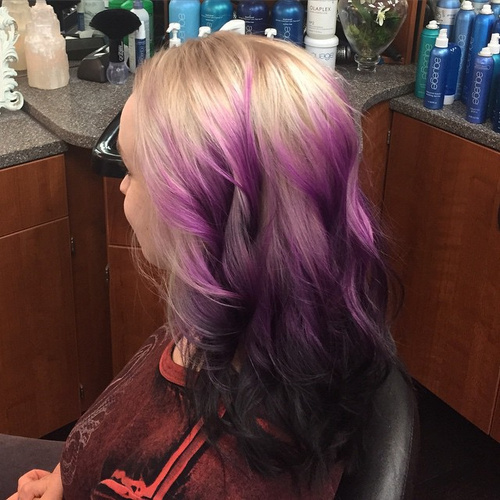 blonde to lavender ombre 