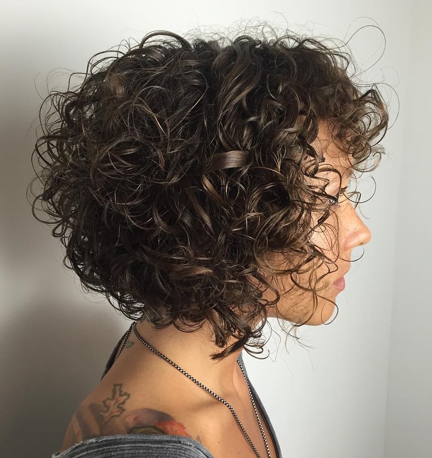 Brown Bob for Curly Hair