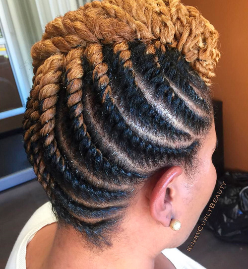 Black And Blonde Flat Twists Updo