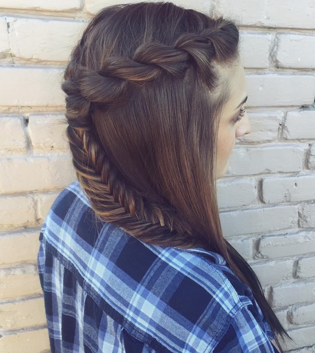 Braided Half Updo For Straight Hair