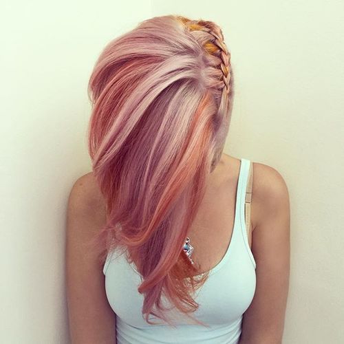 Side Braid Hairstyle for Pastel Pink Hair