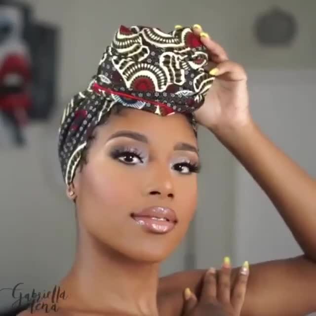 African Headwrap with High Bun