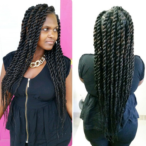 thick twists hairstyle