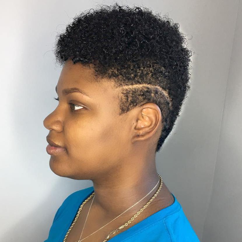 Short Natural Cur With Side Undercuts