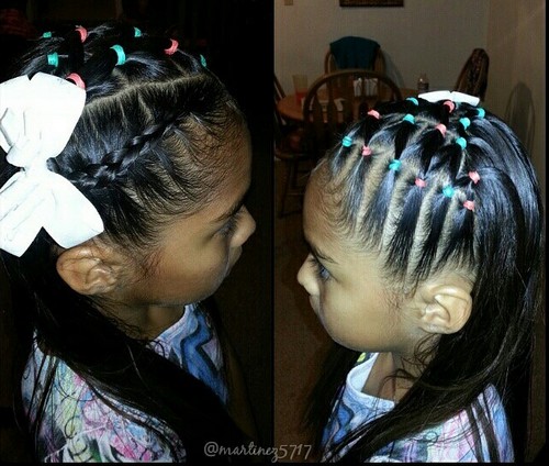 back to school hairstyle with colorful elastics