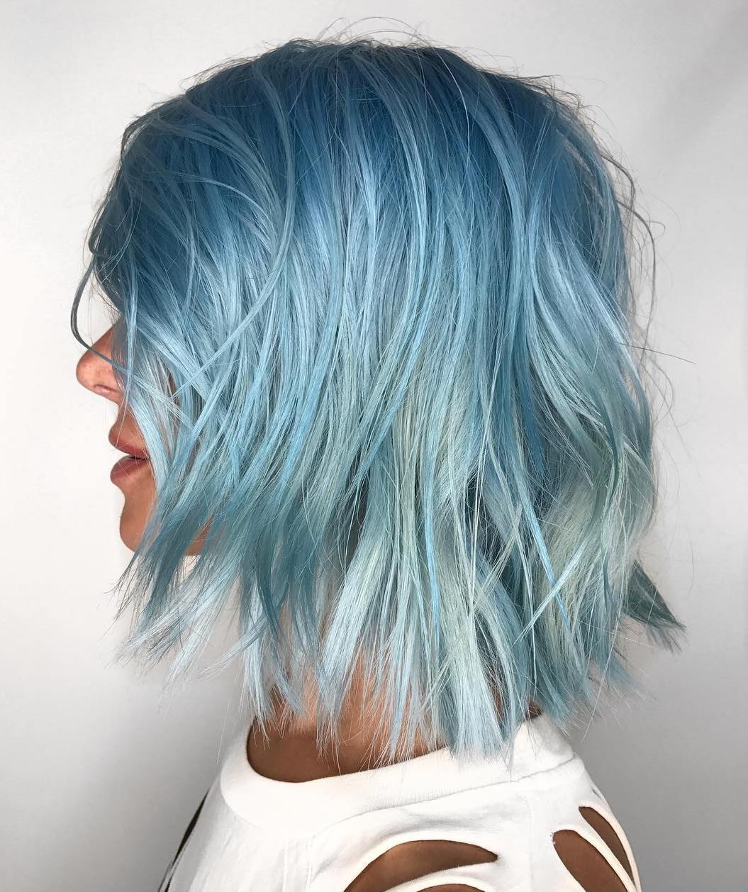 powder blue hair