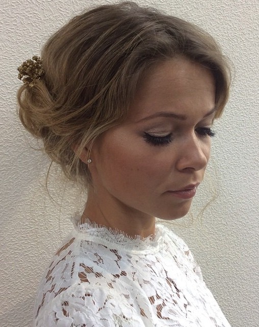 Simple Bridal Updo For Thin Hair