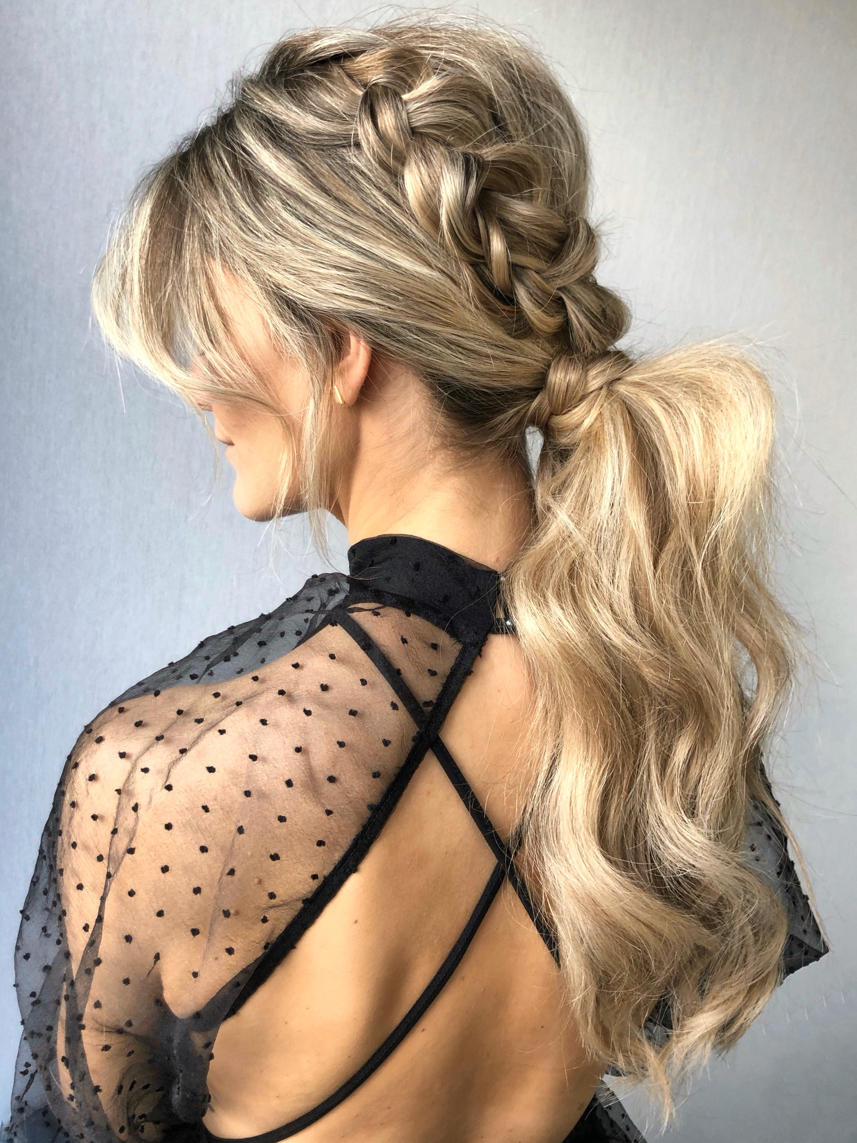 Loose Braids Going into a Ponytail