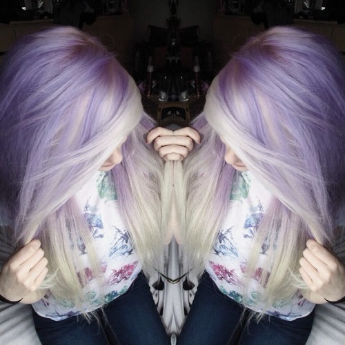 light lavender and silver gray hair