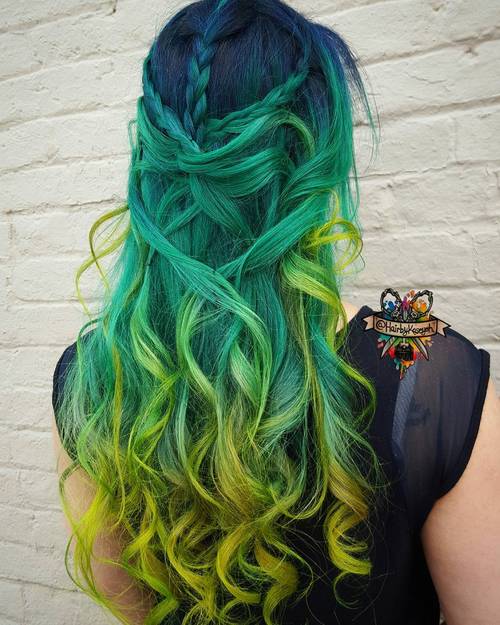 Blue Green And Yellow Ombre