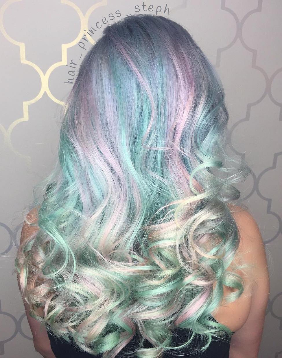 Light Pastel Teal And Pink Hair