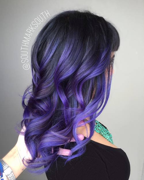 Purple Balayage For Black Hair