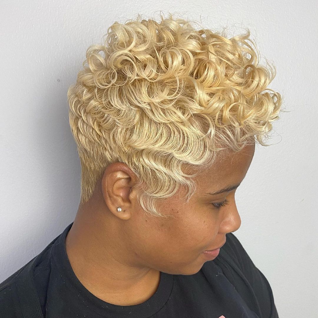 Black Woman with Blonde Hair Color