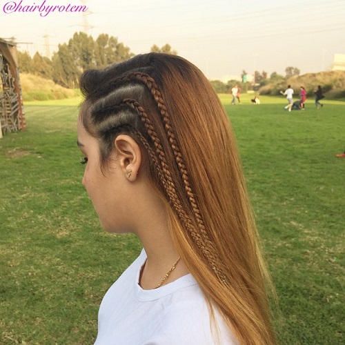 Long Hairstyle For Girls With Three Side Braids
