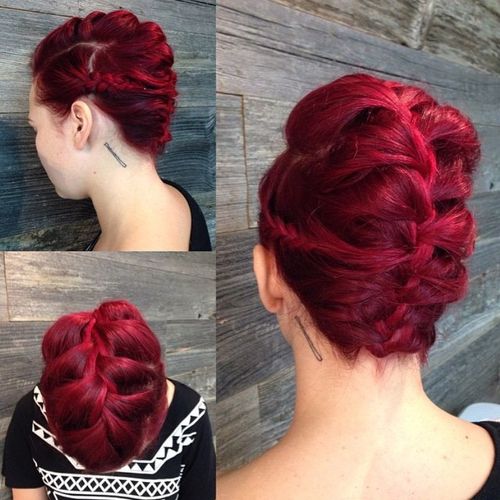 french braided Mohawk updo