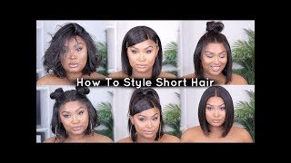 6 Quick & Easy Hairstyles On Short Wig! Affordable Everyday Bob Wig   Ft Hairvivi