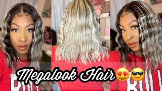 Blonde 14 Inch Bob Lace Front Wig | Crinkled Style | Ft. Megalook Hair