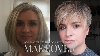 How To Cut Long Hair To Short Pixie Cut Hairstyle| Undercut Hair Makeover| Hallstyling