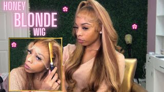Half Up Half Down Install W/ A Honey Blonde Wig  | Unice Hair Company