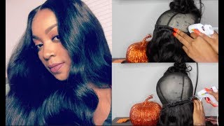 How To: Make A Lace Closure Wig Fast! Hot Glue Gun Method | Malaysian Loose Wave | Dsoarhair.Com