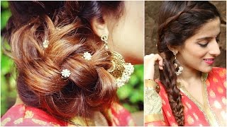 3 Indian Hairstyles For Medium To Long Hair | Indian Wedding Hairstyles For Medium Hair