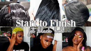 How To Make The Perfect Jet Black Bob Wig | Start To Finish | Laurasia Andrea