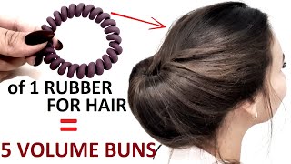 Из 1 - Резинки = 5 Объемных Пучка. Of 1 - Rubber For Hair  = 5 Volume Buns