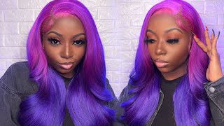 Purple Ombré Hair  | Color + Wig Install | The Love Series Ep 1