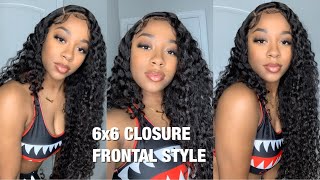 Deep Wave 6X6 Closure Wig Side Part Install | Closure... But Make It Frontal Style | Wiggins Hair