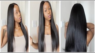 Easy/Beginner Lace Closure Wig Tutorial | (No Glue, No Elastic Band Or Clips, No Hair Out)