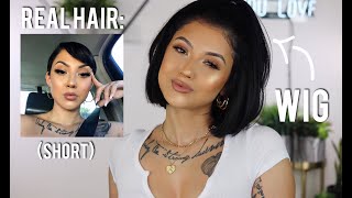 How I Cover My Short Hair With A Wig!