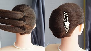 Big French Bun Hairstyle With New Trick - Simple French Roll Hairstyle Step By Step | Easy Hairstyle