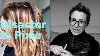 Color Damage To Pixie Hair Cut || Transformation W/ Photos
