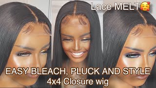 How To: Step By Step 4X4 Closure Wig Tutorial Bleach, Pluck, Install *Very Detailed*  Ft Ishow Hair