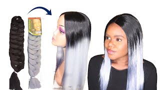 Diy Bone Straight Crochet Wig Using Braid Extension - No Closure Wig