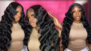 Best Wavy Wig |Outre Hd Lace Wig "Dalilah 34"| Detailed Step By Step Install Tutorial | Eb