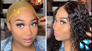 5 Min Malaysian Curly Lace Closure Wig! (Ali Julia Hair)