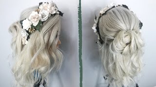 Bridal Hair Half Up Half Down Tutorial | Bohemian Bridal Hair | Wedding Hairstyles