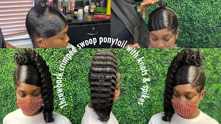 Crimped Side Ponytail With Swoop, Knots & Spikes! | Throw Back Hairstyle For My Client