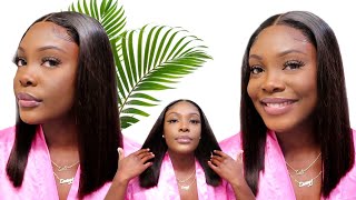 Best Natural Blunt Bob Wig Ever | 4X4 Closure Wig Install | Luvme Hair