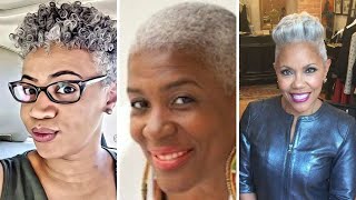 Short Gray Hairstyles For Black Matured Women Over 50 Years By Wendy Styles.