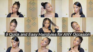 9 Quick And Easy Hairstyles | Very Beginner Friendly