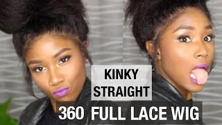 Natural Hair Protective Style 360 Lace  Wig | Kinky Straight | Www.Myfirstwig.Com