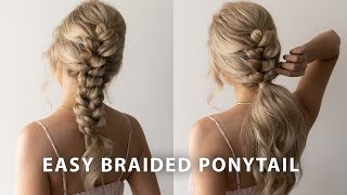 Easy Braided Ponytail Hairstyle Summer 2021  Wedding, Bridal, Long Hair