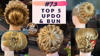 5 Wedding Hairstyles Tutorial || Updo Hairstyles || Bun Hairstyles || Diy Hairstyles3 #73