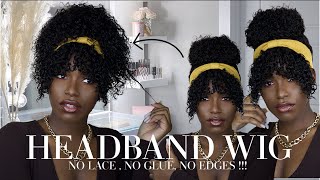 No Edges ?? No Leave Out ! Headband Wig With Bang Ft. Unice Hair | Idesign8