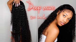 30Inch Deep Wave Wig Install|Arrogant Tae Inspired Baby Hair|Alipearl Hair